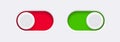 Lock and Unlock toggle switch buttons with fingerprint icon. Material design switch buttons set.
